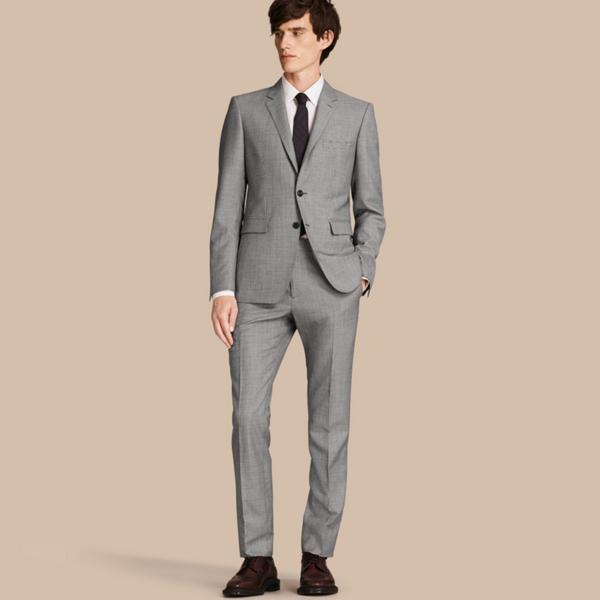 Burberry Slim Fit Puppy Tooth Wool Linen And Silk Part-canvas Suit