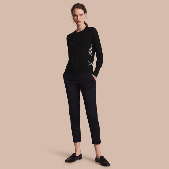 Burberry Burberry Textured Merino Wool Sweater, Black