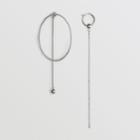 Burberry Burberry Oval And Charm Palladium-plated Drop Earrings, Grey