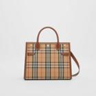Burberry Burberry Small Vintage Check Two-handle Title Bag, Beige