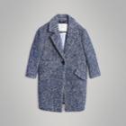 Burberry Burberry Childrens Herringbone Wool Cotton Blend Tailored Coat, Size: 14y, Blue