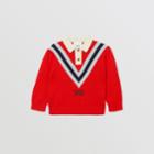 Burberry Burberry Childrens Long-sleeve Knit Cashmere Cotton Polo Shirt, Size: 12m, Red