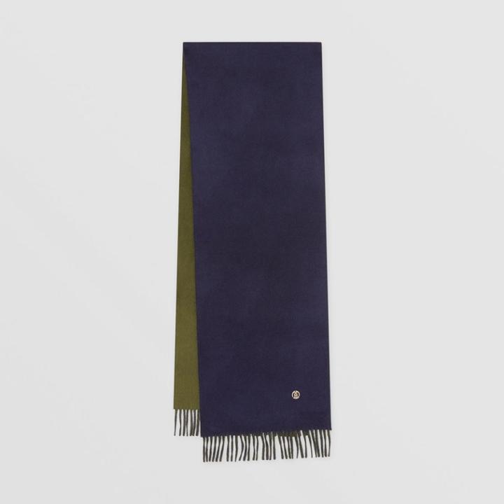 Burberry Burberry Reversible Monogram Motif Cashmere Scarf, Blue