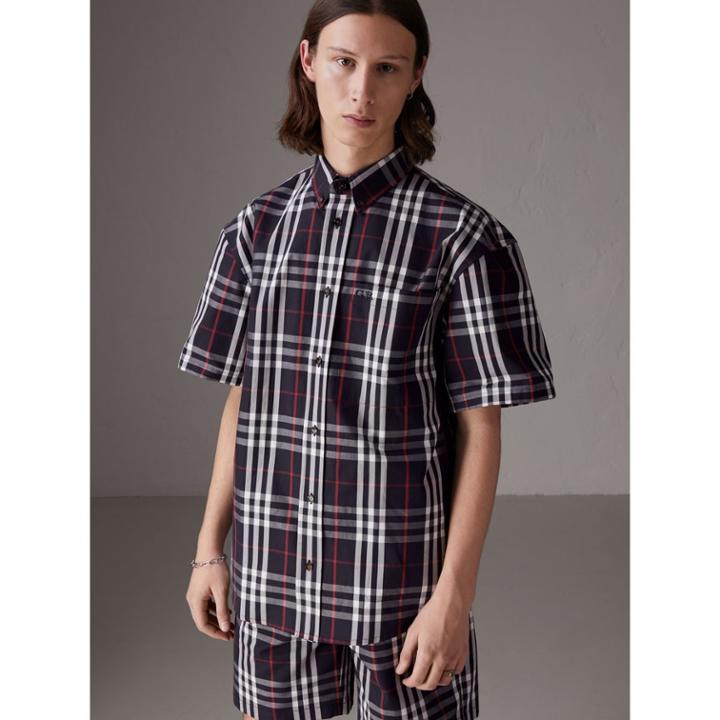 Burberry Gosha X Burberry Short-sleeve Check Shirt, Size: M