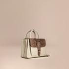 Burberry Burberry The Small Saddle Bag In Smooth Leather And Python, Beige