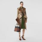 Burberry Burberry Deconstructed Cotton And Shearling Trench Coat, Size: 04, Honey