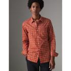 Burberry Burberry Tiled Archive Print Cotton Shirt, Red