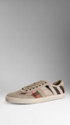 Burberry Burberry Washed Check Trainers, Size: 39, Brown