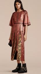 Burberry Long Lam And Python Print Dress
