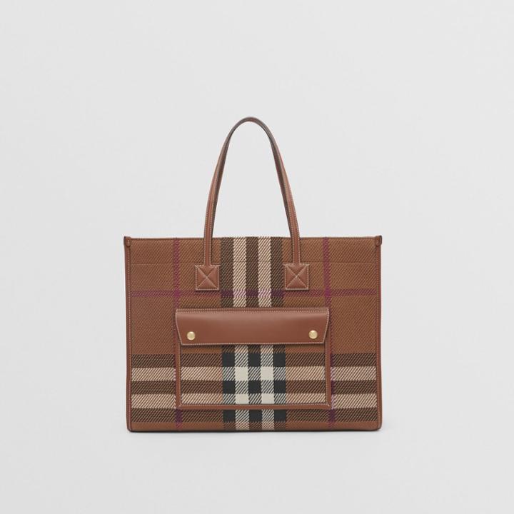 Burberry Burberry Medium Knitted Check Freya Tote