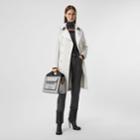 Burberry Burberry Cotton Gabardine Panel Cashmere Trench Coat, Size: 02, White