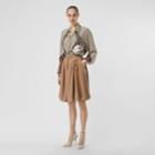 Burberry Burberry Linen Blend Bubble Hem Skirt, Size: 08, Brown