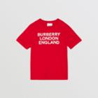 Burberry Burberry Childrens Logo Print Cotton T-shirt, Size: 10y, Red