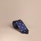 Burberry Burberry Modern Cut Floral And Spot Jacquard Silk Tie, Blue
