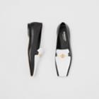 Burberry Burberry Monogram Motif Two-tone Leather Loafers, Size: 35, Black