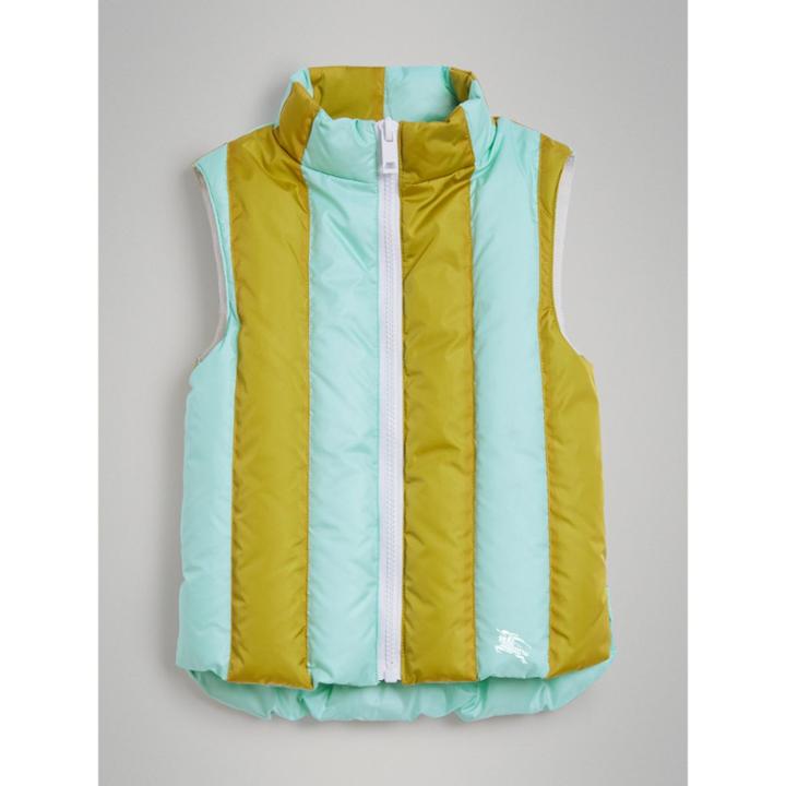 Burberry Burberry Childrens Striped Showerproof Down-filled Gilet, Size: 10y
