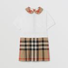 Burberry Burberry Childrens Short-sleeve Check Detail Cotton Dress, Size: 12y