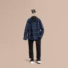Burberry Burberry Check Cotton Flannel Button-down Shirt, Size: 8y, Blue