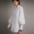 Burberry Burberry Voluminous-sleeve Cotton Shirt Dress, Size: 14, White