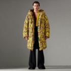 Burberry Burberry Graffiti Vintage Check Down-filled Puffer Coat, Size: 34, Yellow