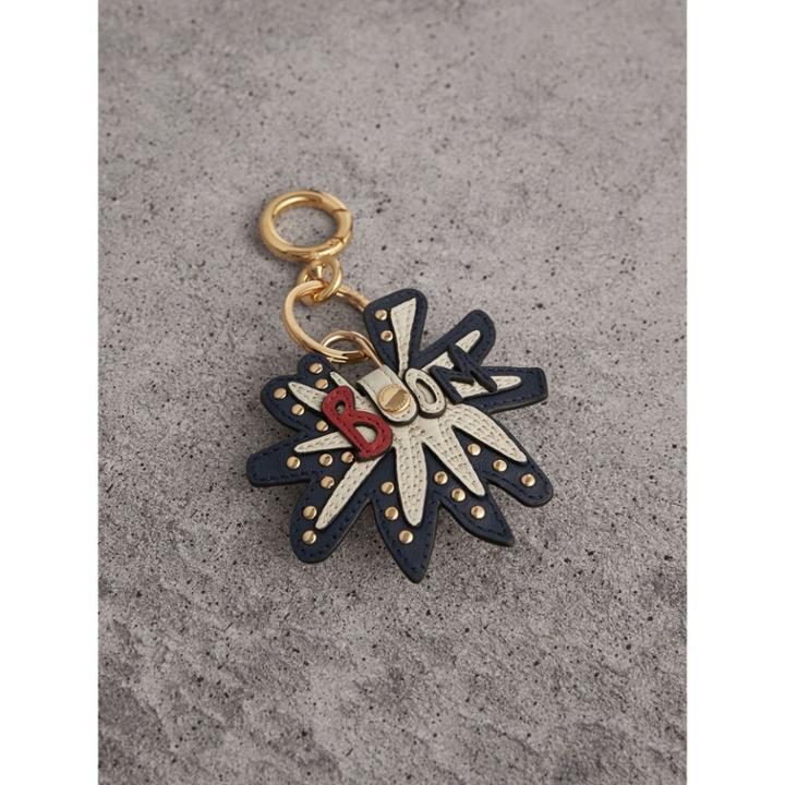 Burberry Burberry Doodle Motif Leather Key Charm And Padlock, Brown