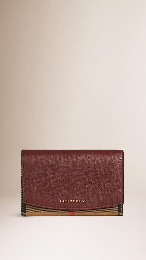 Burberry House Check And Leather Wallet