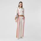Burberry Burberry Archive Scarf Print Silk Wide-leg Trousers, Size: 02, Yellow