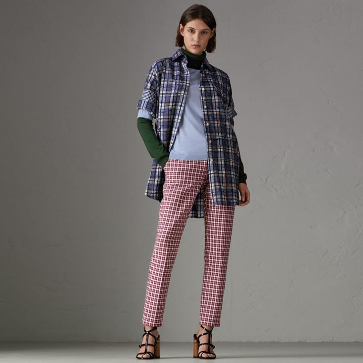 Burberry Burberry Colour Block Silk Cashmere Roll-neck Sweater, Blue