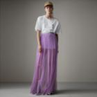 Burberry Burberry Floor-length Flocked Cotton Tulle Skirt, Size: 04, Purple