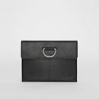 Burberry Burberry D-ring Leather Pouch, Black