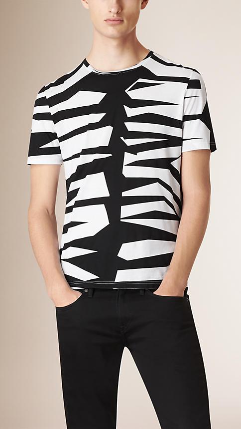 Burberry Prorsum Abstract Animal Print Cotton T-shirt