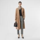 Burberry Burberry Houndstooth Check Wool Cropped Tailored Trousers, Size: 02, Black