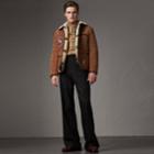Burberry Burberry Sketch Print Shearling Jacket, Size: 38