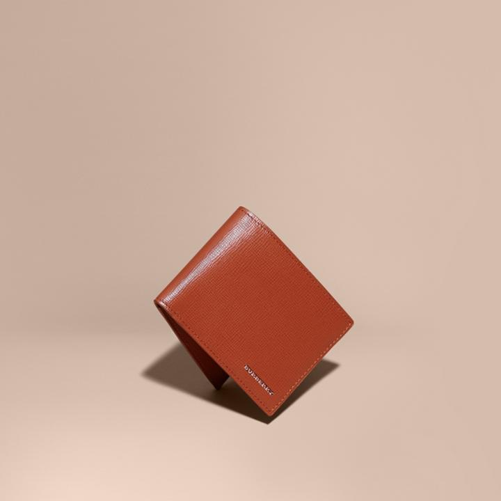 Burberry Burberry London Leather Slim Folding Wallet, Orange