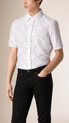 Burberry Short Sleeve Italian Lace Shirt