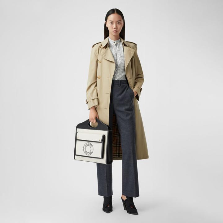 Burberry Burberry Pocket Detail Technical Wool Tailored Trousers, Size: 04, Blue