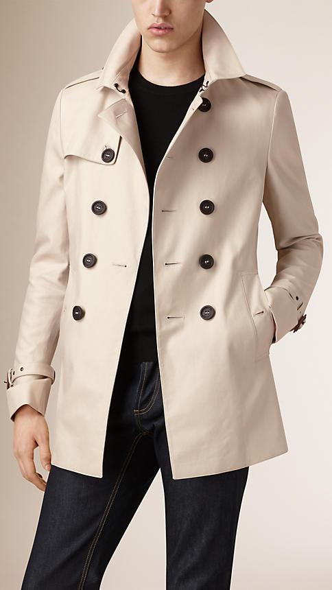Burberry Prorsum Short Cotton Gabardine Trench Coat