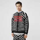 Burberry Burberry Zebra And Logo Wool Blend Jacquard Sweater, Black