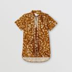 Burberry Burberry Childrens Short-sleeve Deer Print Cotton Shirt, Size: 10y, Yellow