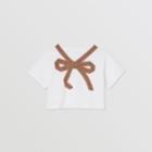 Burberry Burberry Childrens Icon Stripe Bow Cotton T-shirt, Size: 14y