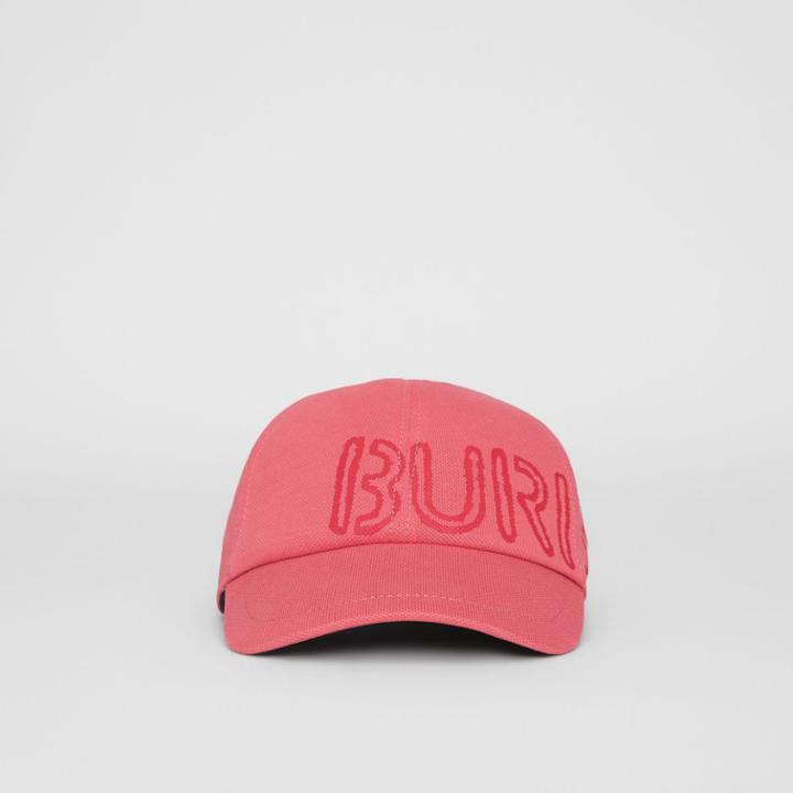 Burberry Burberry Childrens Stencil Logo Print Baseball Cap, Size: M, Pink