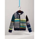 Burberry Burberry Fair Isle Wool Cashmere Patchwork Bomber Jacket, Size: 10y, Blue