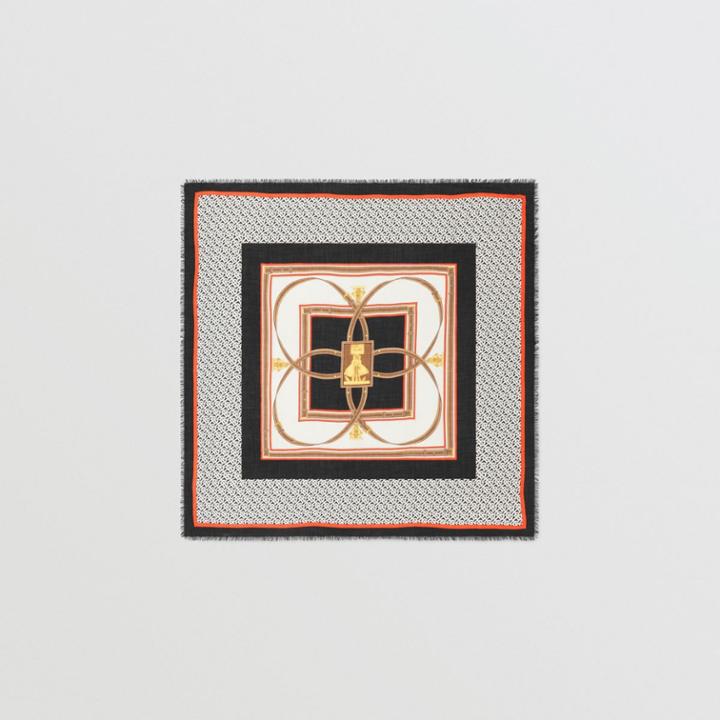 Burberry Burberry Archive Scarf Print Cashmere Large Square Scarf, Black