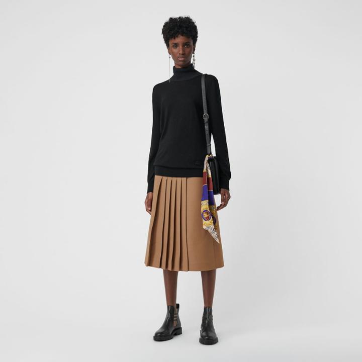 Burberry Burberry Silk Cashmere Roll-neck Sweater, Black