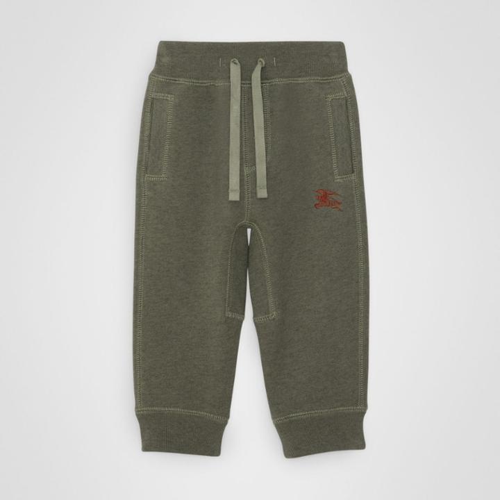 Burberry Burberry Childrens Embroidered Logo Cotton Trackpants, Size: 2y, Green