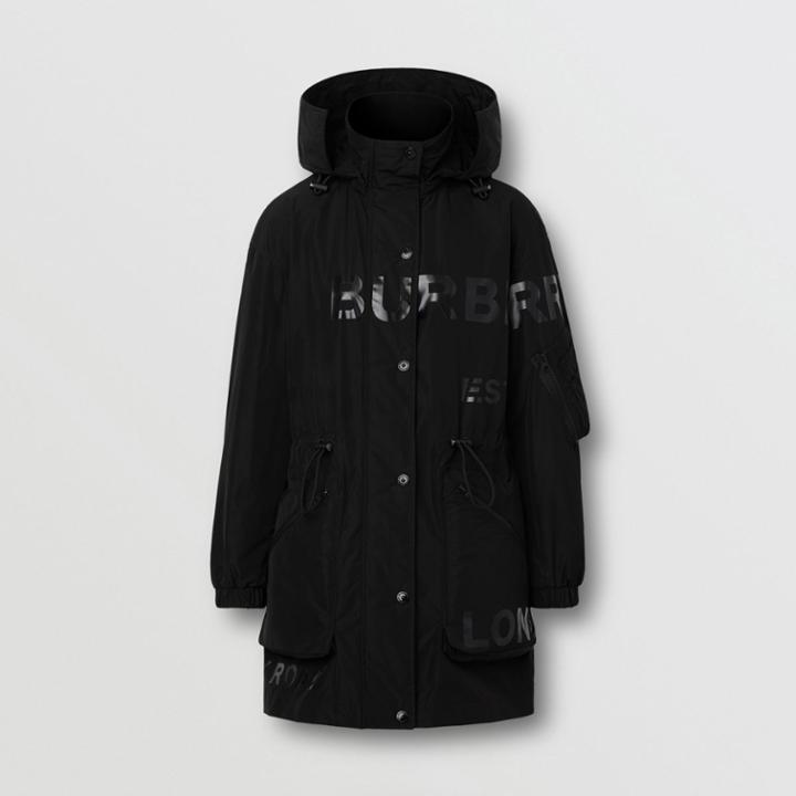 Burberry Burberry Horseferry Print Shape-memory Taffeta Parka, Size: 08
