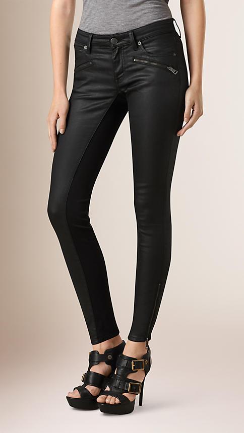 Burberry Skinny Fit Low-rise Coated Jeans