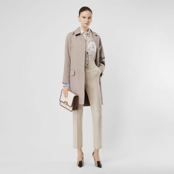 Burberry Burberry Cotton Gabardine Car Coat, Size: 04, Pink