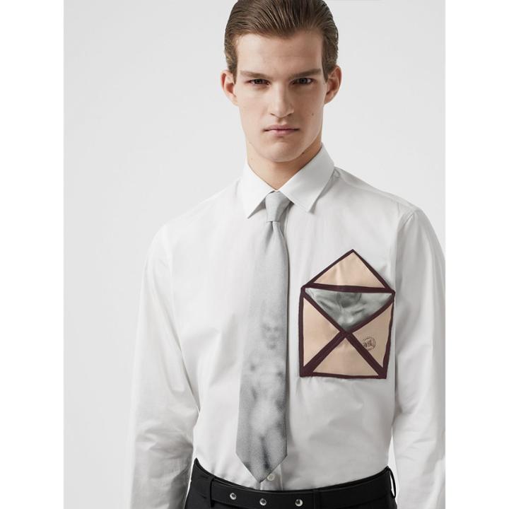 Burberry Burberry Classic Cut Montage Print Silk Tie, Grey
