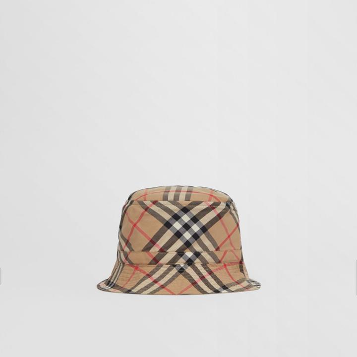 Burberry Burberry Childrens Vintage Check Technical Cotton Bucket Hat, Size: 8y-12y